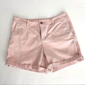 Cuffed Cotton Twill Jean Shorts Size 6